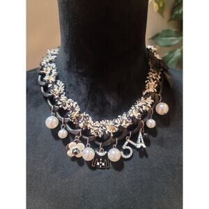 Women's Statement Pearl Charm Necklace With Lobster Clasp Fashion Jewelry